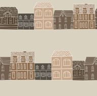 vector pattern with houses N7