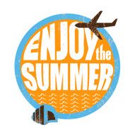 Enjoy the summer poster in round composition