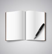 Blank diary were pages and pen