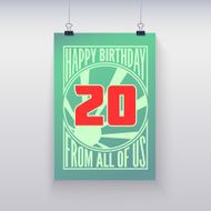 Vintage retro poster Happy birthday N4