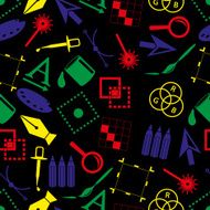 computer graphics symbols dark color seamless pattern eps10