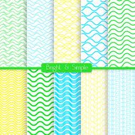 Bright and simple yellow green blue pattern set N2