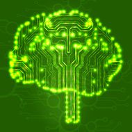 Circuit board computer brain Vector illustration N8