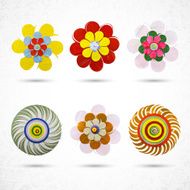 Decorative floral set flowers Made of paper layers N5