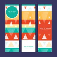 Vector vibrant ikat stripes vertical banners set pattern background