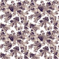 Seamless texture with colored watercolor maple leaves N21