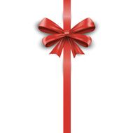Shiny red satin ribbon on white background Vector N2