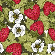 Seamless pattern with strawberries N16