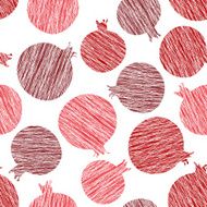 Seamless pomegranate texture Harvest ornament Endless fruit background