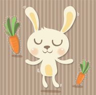 rabbit cute and carrot