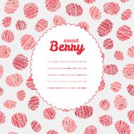 Text frame Seamless rapsberry background endless fruit texture Vector pattern