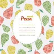 Text frame Repeating pear background seamless fruit texture Vector pattern