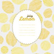 Text frame Repeating fruit background seamless lemon texture Vector pattern