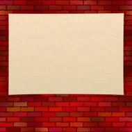 Paper sheet on brick wall N2