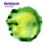 Vector abstract green watercolor hand painted round circle shape