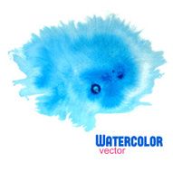 Vector traced blue watercolor oval circle shape
