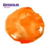 Vector traced orange watercolor round circle shape