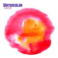 Vector traced pink orange watercolor round circle shape