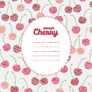 Text frame Endless berry texture repeating cherry background Summer backdrop