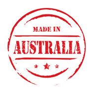 Red vector grunge stamp MADE IN AUSTRALIA
