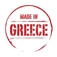 Red vector grunge stamp MADE IN GREECE
