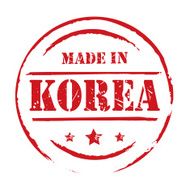 Red vector grunge stamp MADE IN KOREA
