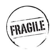 Black vector grunge stamp FRAGILE