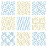 Classic color abstract seamless patterns set 9 design Vector background