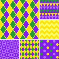 Mardi gras - seamless vector patterns collection N2