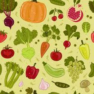 Seamless pattern with fruits and vegetables N5