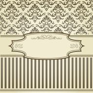 Vintage frame or blank for diploma on damask background N2