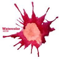 Vector abstract red watercolor hand painted blot shape