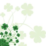 Floral ornate background to St Patrick&#039;s Day with clover