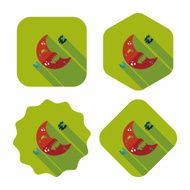 Halloween moon flat icon with long shadow eps10 N52