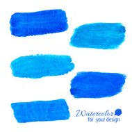 Blue watercolor brush strok