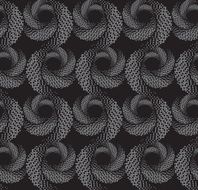 Repeating ornament of textured circles on dark gray