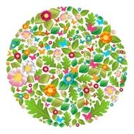 Spring and summer textured circle