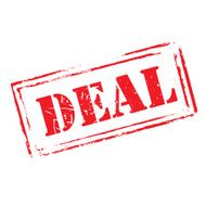 Red vector grunge stamp DEAL