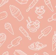 Vector seamless pattern of ice cream N5
