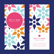 Vector abstract colorful stars vertical round frame pattern invitation greeting