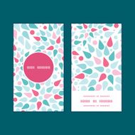 Vector abstract colorful drops vertical round frame pattern business cards N3