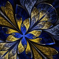 Beautiful fractal as flower or butterfly in stained glass style