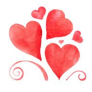 Watercolor hearts vector illustration N2