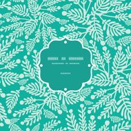 Vector emerald green plants frame seamless pattern background