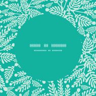 Vector emerald green plants frame seamless pattern background N2