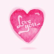 Valentine&#039;s Day Card - with Watecolor Heart N2