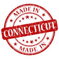 made in Connecticut red round grunge isolated stamp