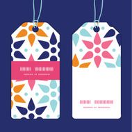 Vector abstract colorful stars vertical stripe frame pattern tags set N2