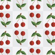 cherry seamless pattern in trendy flat design style