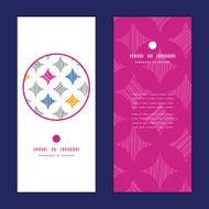 Vector colorful marble textured tiles vertical round frame pattern invitation N2